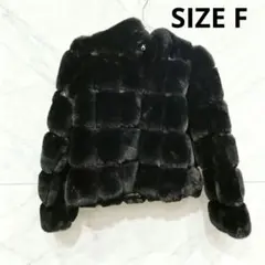 黒ファーコート ブラックレディースフリーサイズ
