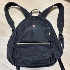 ミニーマウス ロゴ ブラックリュック