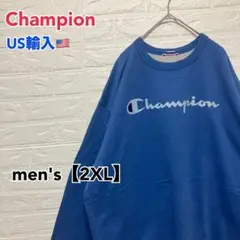●F812【US輸入】 チャンピオン スウェット ブルー系 men's【2XL】
