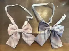 【新品　未使用】チェック柄リボン　2個セット