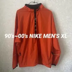 【NIKE】90s~00'sメンズXL ハーフジップナイロンジャケット オレンジ