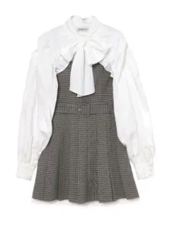 BUBBLES バブルス リボンレイヤードプリーツワンピース