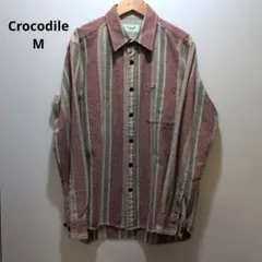 Crocodile 長袖シャツ ストライプ柄 Mサイズ