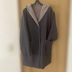 フリースフード付きアウター ダークグレー