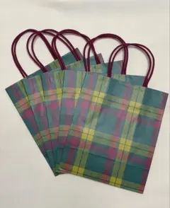 ISETAN 伊勢丹 タータンチェック デパート 紙袋 ショッパー 5枚