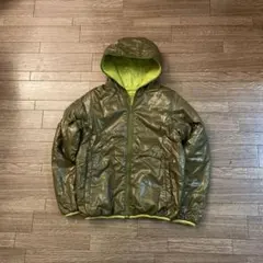 00s archive ライトグリーン 黄緑 ダウン 短丈 光沢 y2k