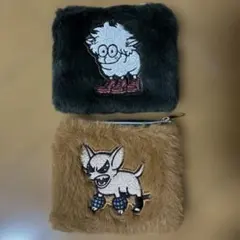 僕のヒーローアカデミア 爆豪 緑谷 もふもふ刺繍ミニポーチ