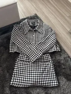 zara セットアップ 千鳥柄