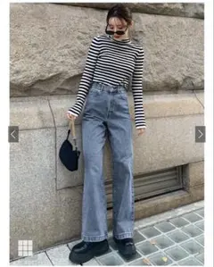 GRL ライトブルー ハイウエスト ワイドパンツ　タグ付き