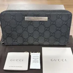 超美品‼️ グッチ　GUCCI 財布　長財布　GGキャンバス　ラウンドファスナー