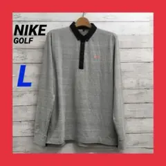 NIKE GOLF 長袖ポロシャツ DRI-FIT メンズ L グレー