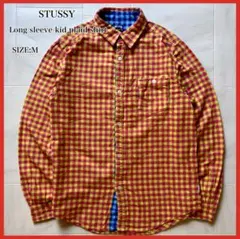 ステューシー キッドプレイドシャツ フランネルチェック ビタミンカラー Ｍサイズ