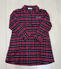 SISTER JENNI 長袖ワンピース レッド・ブラックチェック 130cm