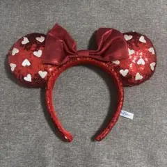 ディズニーリゾート カチューシャ 赤スパンコール