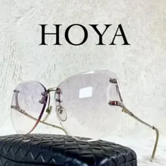 美品　HOYA　ビンテージサングラス　パープルレンズ　ゴールドテンプル　リムレスのサムネイル