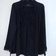 ●美品●　ブラックピースナウ　変形　アシンメトリー　レースアップ　長袖シャツ　黒 ○美品○ ブラックピースナウ 変形 アシンメトリー レースアップ 長袖