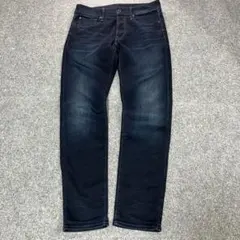 G-STAR RAW 3301濃紺デニム W30 スリム インディゴ ヒゲ