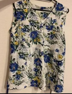 シンプリシテェ　トップス　フリーサイズ　花柄　ブルー