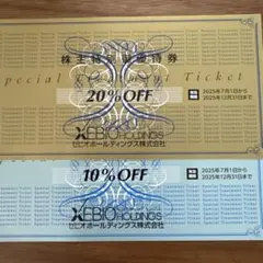 ゼビオホールディングス　株主優待 20%割引券1枚 10%割引券1枚セット