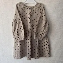 水玉模様 七分袖ワンピース 110cm ドット