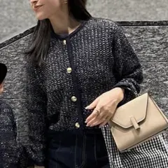 yuumiさんコラボ　ツイードラメニットジャケット