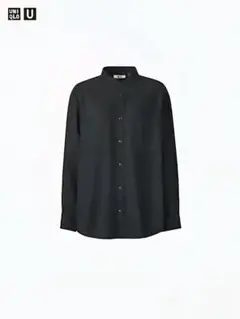 ユニクロユー　バンドカラーリラックスシャツ　XL　ブラック