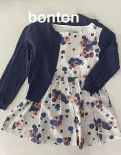 bonton ワンピース　花柄 ノースリーブ　4a 100㎝ 110㎝