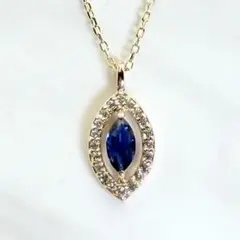未使用　ジュエリーツツミ　K10 ネックレス　サファイア　イエローゴールドのサムネイル