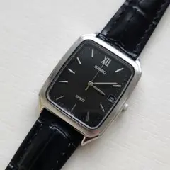 SEIKO spirit 黒文字盤　スクエア　稼働中のサムネイル