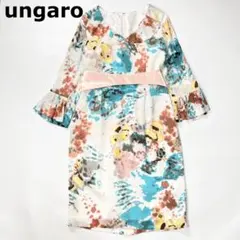 ウンガロ ungaro シルク ワンピース ドレス 総柄 40 Lのサムネイル
