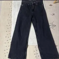 「3/6正午まで」 H＆M ハイウエスト ワイドデニム