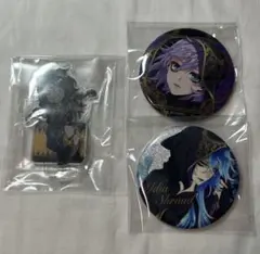 ツイステ レオナ エペル イデア 缶バッジ ミニアクリルスタンド