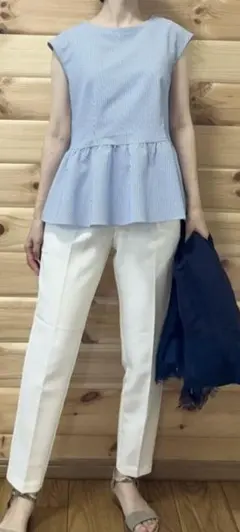 GU✨美品✨ストレッチテーパードパンツ　ホワイトSサイズ スラックス