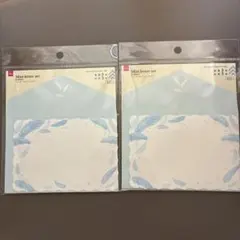 ミニレターセット 2個入り 青色の葉