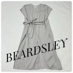 【新品】ビアズリー ロングジレ ベスト ベージュ リボン 春夏 F