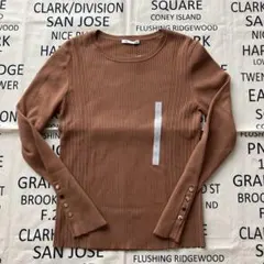 GU リブボタンスリーブセーター