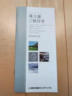 最新 東急不動産 株主優待券(1000株以上保有)