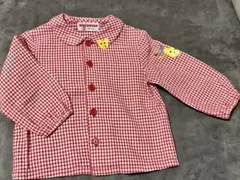 ミキハウス 赤 チェック柄 長袖シャツ