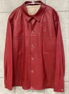 Ermenegildo Zegna 羊革 ラムレザー レザージャケット 赤 50のサムネイル