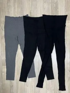 マタニティレギンス 3点セット Lサイズ ( 西松屋 UNIQLO 犬印本舗 )
