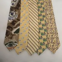 ネクタイ　5本セット　ベージュ系　黄系