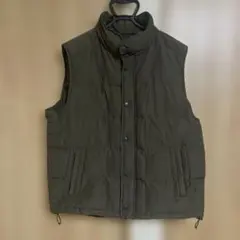 【XL】GAP ダウンベスト カーキ ビッグシルエット フードレス