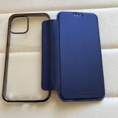 新品　ネイビー 手帳型ケース iPhone用　SE