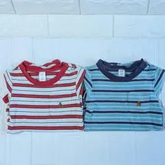 【GAP】ロンパース 80 2枚セット ボーダー 保育園 洗い替え