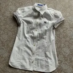 美品　バーバリーブルーレーベル　ちょうちん袖シャツ　ブラウス　36白