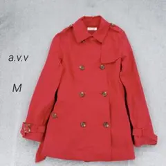 a.v.v ミッシェルクラン トレンチコート ダブル M 赤 ベルト 38