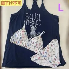 試着のみ ocean pacific パイナップル柄　ビキニ 3点セット　Lのサムネイル