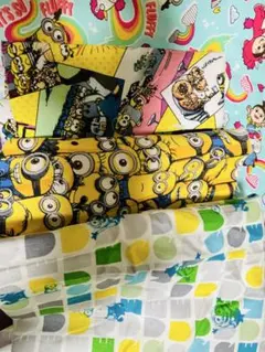 ミニオン・ユニコーンプリント生地セット　ハンドメイド　はぎれ　まとめて