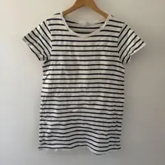 レプシィム チュニック ラウンドネック 半袖 ボーダー L 白黒 綿 デイリー