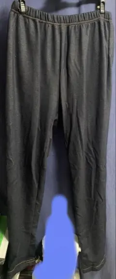 レディース　デニム風カジュアルパンツ裏起毛L